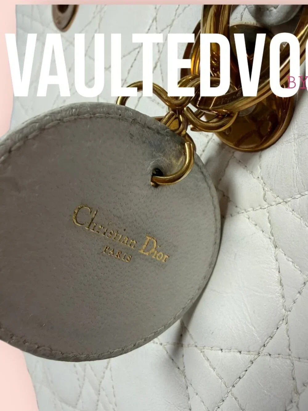 Christian Dior Lady Dior Large Cannage White Leather Tote Gold Hardware Bag - Picture 9 of 16